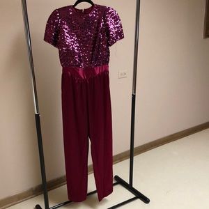 Norman Berg burgundy jumpsuit